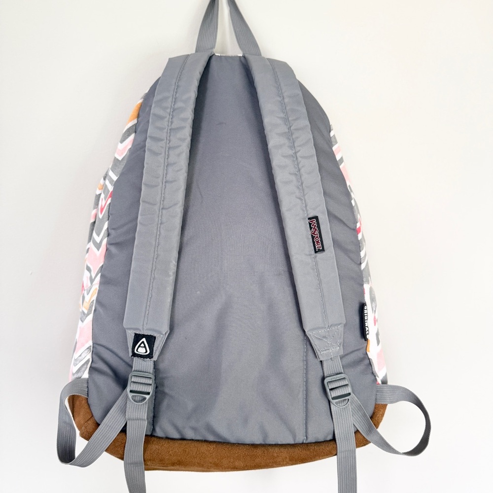 Jansport Right Pack Expressions Backpack Coral Dusk Chevrons Pattern - Picture 2 of 12